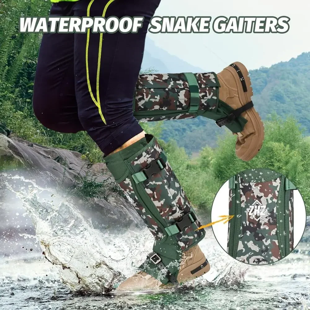 ZHZ Snake Gaiters Waterproof Adjustable Leg Chaps Army Green NEW